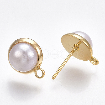 Brass Stud Earring Findings X-KK-T038-287G-1