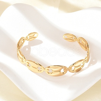 304 Stainless Steel Cuff Bangles for Women BJEW-B120-04G-01-1