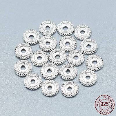 925 Sterling Silver Granulated Spacer Beads STER-T002-72S-1