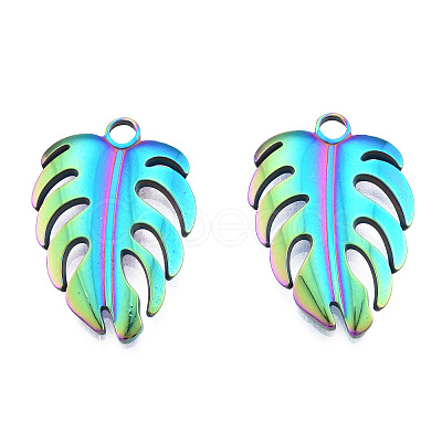 Ion Plating(IP) 201 Stainless Steel Pendants STAS-N098-252M-1