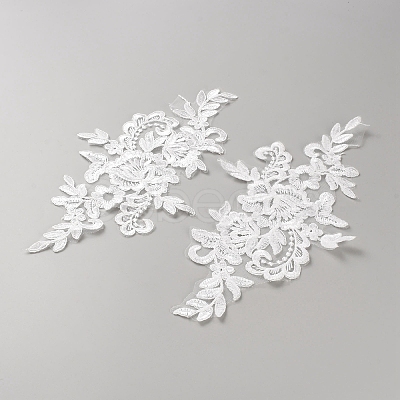 Flower Shape Cloth Embroidery Applqiues PATC-WH0012-49-1