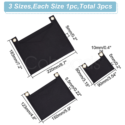 3Pcs 3 Style Felt Bags Organizer Insert PURS-WR0006-85A-1