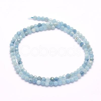 Natural Aquamarine Beads Strands G-F509-10-3mm-1