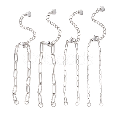 304 Stainless Steel Paperclip Chain Bracelet Making AJEW-JB01583-1