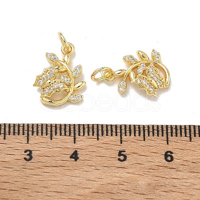 Brass Micro Pave Cubic Zirconia Pendants KK-D235-19G-02-1