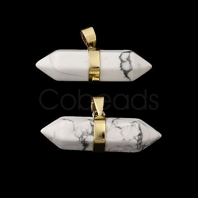 Natural & Synthetic Mixed Gemstone Double Terminal Pointed Pendants G-NH0001-15G-1