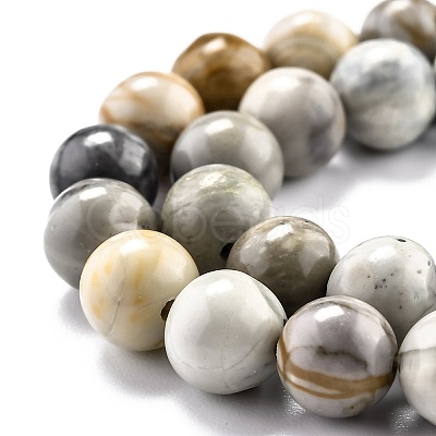 Round Natural Polychrome Jasper/Picasso Stone/Picasso Jasper Beads Strands X-G-O199-03B-1