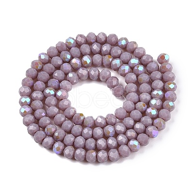 Electroplate Opaque Solid Color Glass Beads Strands EGLA-A044-P4mm-L13-1