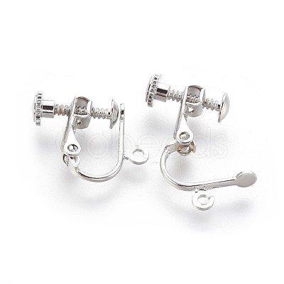 Racking Plated Brass Clip-on Earring Findings KK-P169-01P-1