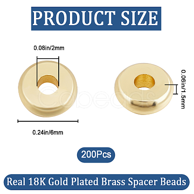 CREATCABIN 200Pcs Brass Spacer Beads KK-CN0002-74-1