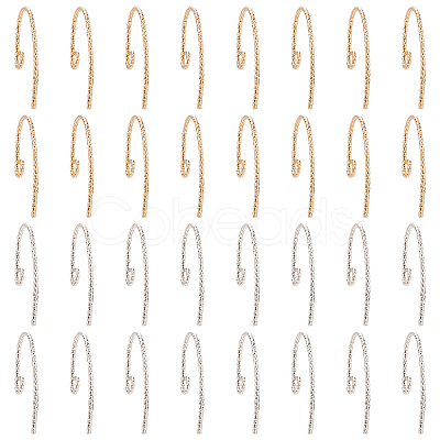 32Pcs 2 Colors Brass Earring Hooks FIND-AR0001-58-1