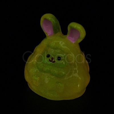 Luminous Resin Cute Little Rabbit Ornaments RESI-I054-01G-1