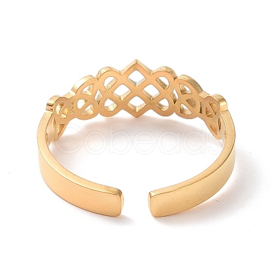 304 Stainless Steel Sailor's Knot Open Cuff Ring RJEW-P037-04G-1