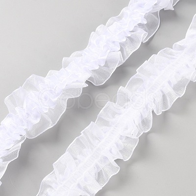 10 Yards Polyester Chiffon Pleated Ribbon OCOR-WH0091-63B-1
