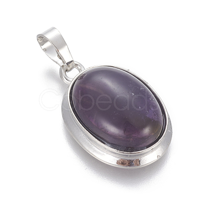 Natural Amethyst Pendants G-L512-D09-1