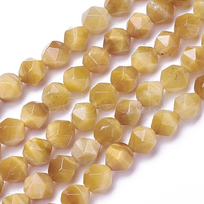 Natural Tiger Eye Beads Strands G-P424-A02-8mm-1