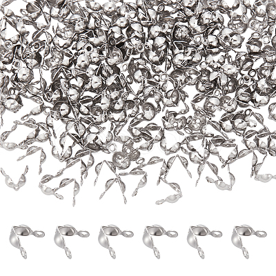 200Pcs 304 Stainless Steel Bead Tips STAS-UN0029-20-1