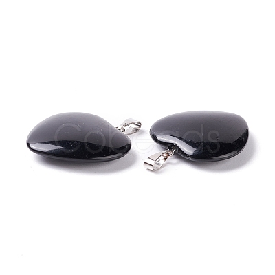 Natural Obsidian Pendants G-G956-B40-FF-1