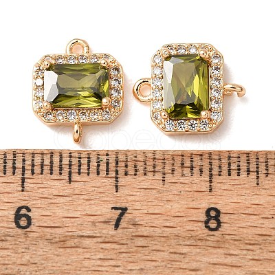 Brass Pave Cubic Zirconia Connector Charms CU-CBAEC99-05G-1