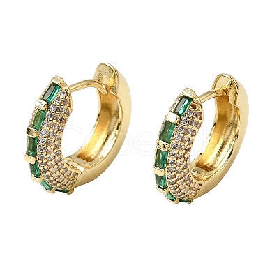 Brass Micro Pave Cubic Zirconia Hoop Earrings KK-CBA8324-22G-03-1