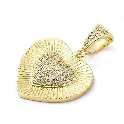 Brass Micro Pave Clear Cubic Zirconia Pendants KK-S510-31G-03-1