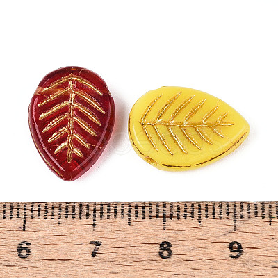 Leaf Glass Beads GLAA-T025-56M-1