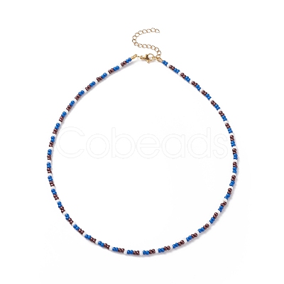4Pcs 4 Colors Glass Seed Beaded Necklaces Set for Women NJEW-JN03950-1