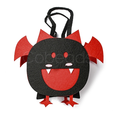 Bat Felt Halloween Candy Bags with Handles HAWE-K001-01F-1