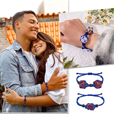 Adjustable Braided Nylon Cord Macrame Pouch Bracelet Making AJEW-SW00013-09-1