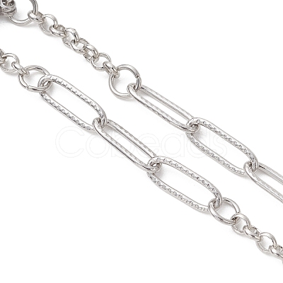 304 Stainless Steel Paperclip Chain Rolo Chain Bracelet Making AJEW-JB01498-1
