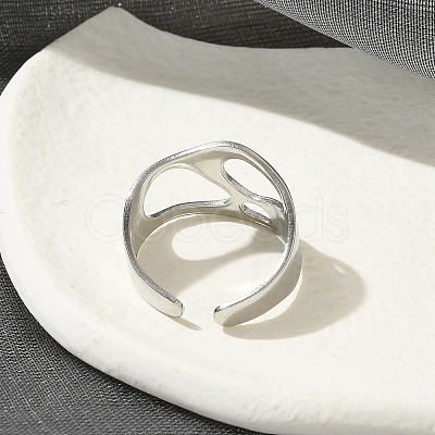 304 Stainless Steel Open Cuff Rings for Unisex RJEW-Q003-03P-1
