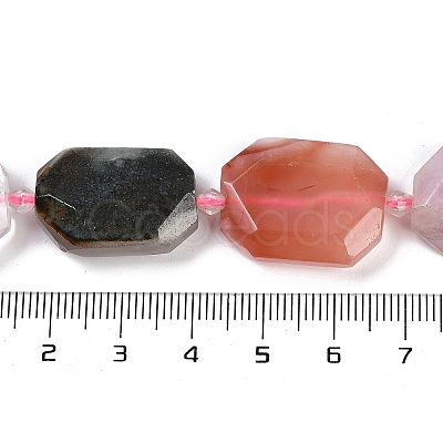 Natural Quartz Crystal/Rose Quartz & Agate/Tourmaline & Indian Agate Beads Strands G-B125-P26-01-1