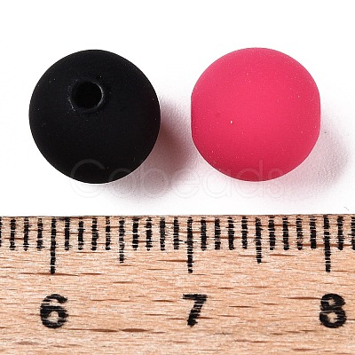 Rubberized Style Imitated Silicone Acrylic Beads MACR-T048-01C-03-1