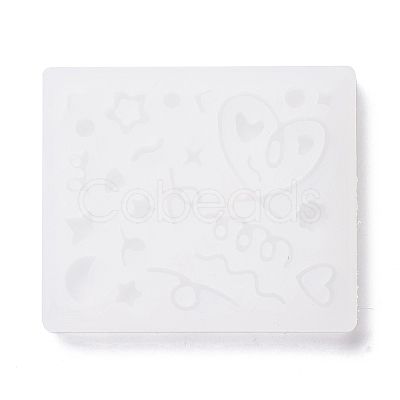 Line & Flat Round & Heart & Star & Flower & Moon Filling Silicone Molds DIY-M029-08-1
