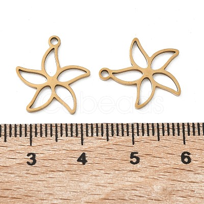 Hollow 201 Stainless Steel Pendants STAS-F337-10G-G-1