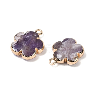 Natural Amethyst Pendants G-P566-01G-04-1