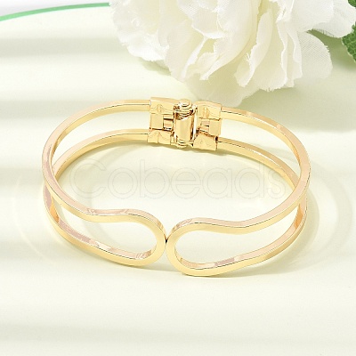 Brass Hollow Hinged Cuff Bangles for Women KK-CBA0B5A-02G-1
