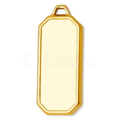 304 Stainless Steel Rectangle Pendant Cabochon Settings X-PW-WGC3B04-02-1
