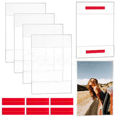Rectangle Acrylic Table Card Display Frame and Double Faced Adhesive Tape AJEW-WH0609-493A-1