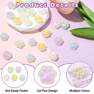25Pcs 5 Colors Translucent Resin Cabochons RESI-YW0004-90-1
