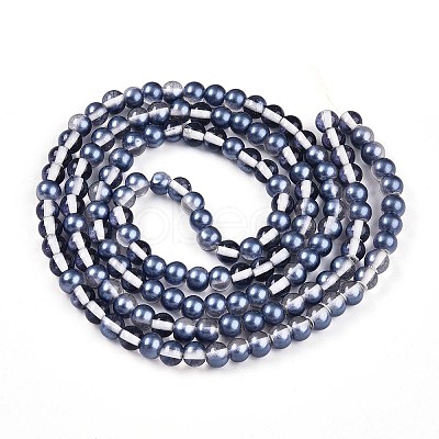 Baking Paint Transparent Glass Beads Strands DGLA-N011-6mm-08-1