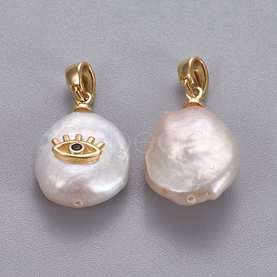 Natural Cultured Freshwater Pearl Pendants LS-KK-L187-08G-1