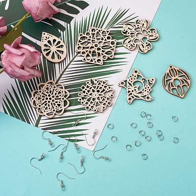 DIY Filigree Joiners Dangle Earring Making Kits DIY-TA0003-12P-1