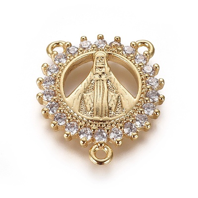 Brass Cubic Zirconia Chandelier Component Links ZIRC-F108-05G-1