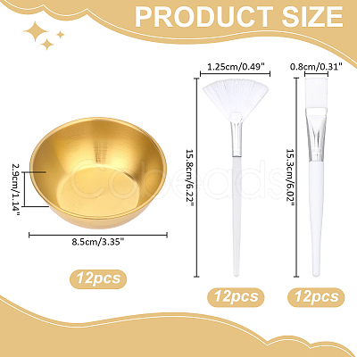 24Pcs 2 Styles Nylon Cosmetic Brushes AJEW-WR0003-29-1