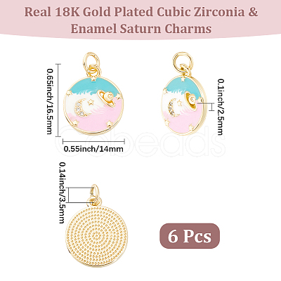 6Pcs Rack Plating Brass Pendants KK-BBC0028-83-1