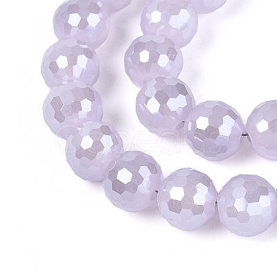 Electroplate Opaque Solid Color Glass Beads Strands GLAA-TAC0009-05B-02-1