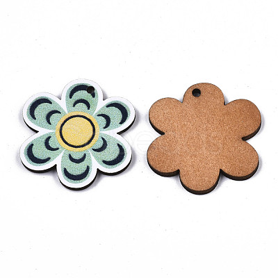 Printed Basswood Pendants WOOD-N006-37-1