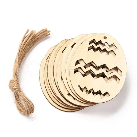 DIY Egg Shape Handmade Hollow Out Graffiti Wood WOOD-G007-01G-1