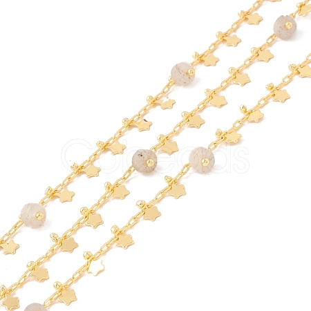 Natural White Labradorite Column Beaded Chains CHC-K012-02G-03-1